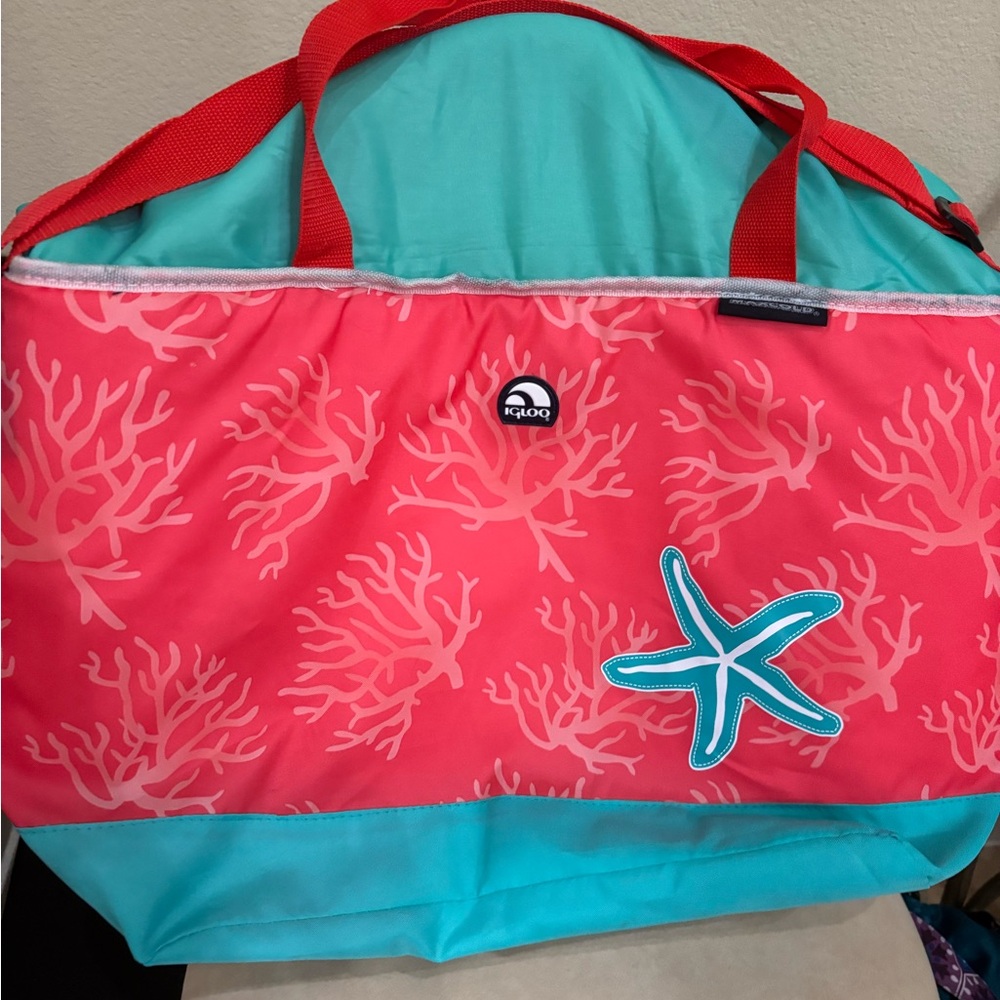 Igloo Coral and Teal Beach Insulated Tote